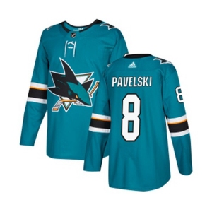 Adidas San Jose Sharks #8 Joe Pavelski Authentic Teal Green Home NHL Jersey