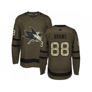Adidas San Jose Sharks #88 Brent Burns Green Salute to Service Stitched NHL Jersey