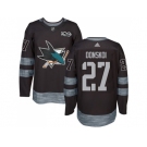 Men Adidas San Jose Sharks #27 Joonas Donskoi Black 1917-2017 100th Anniversary Stitched NHL Jersey