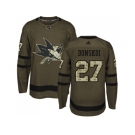 Men Adidas San Jose Sharks #27 Joonas Donskoi Green Salute to Service Stitched NHL Jersey