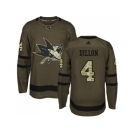 Men Adidas San Jose Sharks #4 Brenden Dillon Green Salute to Service Stitched NHL Jersey