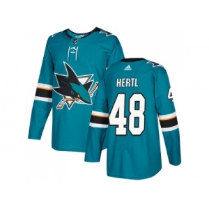 Men Adidas San Jose Sharks #48 Tomas Hertl Teal Home Authentic Stitched NHL Jersey