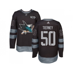 Men Adidas San Jose Sharks #50 Chris Tierney Black 1917-2017 100th Anniversary Stitched NHL Jersey