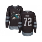 Men Adidas San Jose Sharks #72 Tim Heed Black 1917-2017 100th Anniversary Stitched NHL Jersey