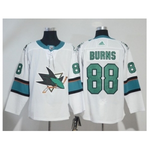 Men Adidas San Jose Sharks #88 Brent Burns White Road Authentic Stitched NHL Jersey