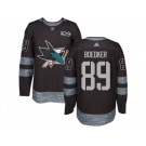 Men Adidas San Jose Sharks #89 Mikkel Boedker Black 1917-2017 100th Anniversary Stitched NHL Jersey