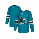 Men Adidas San Jose Sharks Blank Teal Home Authentic Stitched NHL Jersey