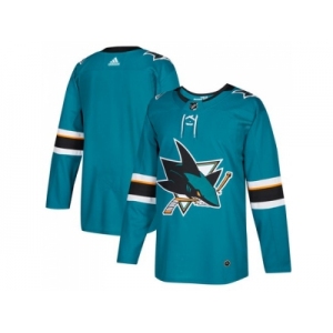 Men Adidas San Jose Sharks Blank Teal Home Authentic Stitched NHL Jersey
