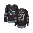 Men's Adidas San Jose Sharks #27 Joonas Donskoi Authentic Black 1917-2017 100th Anniversary NHL Jersey