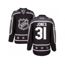 Men's Reebok San Jose Sharks #31 Martin Jones Authentic Black Pacific Division 2017 All-Star NHL Jersey