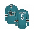 Men's Reebok San Jose Sharks #5 David Schlemko Authentic Teal Green Home NHL Jersey