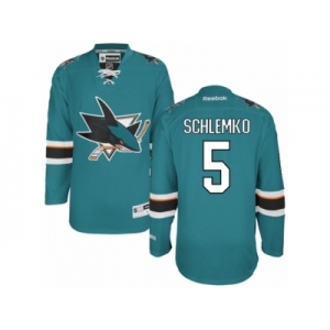 Men's Reebok San Jose Sharks #5 David Schlemko Authentic Teal Green Home NHL Jersey