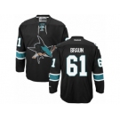 Men's Reebok San Jose Sharks #61 Justin Braun Authentic Black Third NHL Jersey