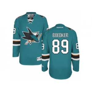 Men's Reebok San Jose Sharks #89 Mikkel Boedker Authentic Teal Green Home NHL Jersey