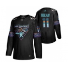 Men's San Jose Sharks #11 Owen Nolan 2020 Los Tiburones Limited Hockey Jersey Black