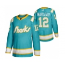 Men's San Jose Sharks #12 Patrick Marleau 2020 Throwback Authentic Player Hockey Jersey Teal