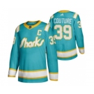 Men's San Jose Sharks #39 Logan Couture 2020 Throwback Authentic Player Hockey Jersey Teal