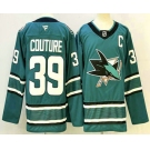 Men's San Jose Sharks #39 Logan Couture Teal Authentic Jersey