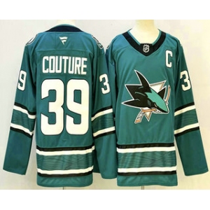 Men's San Jose Sharks #39 Logan Couture Teal Authentic Jersey