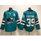 Men's San Jose Sharks #39 Logan Couture Teal Stitched Hockey Jersey