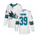 Men's San Jose Sharks #39 Logan Couture White Road Stitched Hockey Jersey