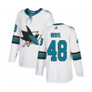 Men's San Jose Sharks #48 Tomas Hertl White Road Stitched Hockey Jersey