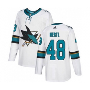 Men's San Jose Sharks #48 Tomas Hertl White Road Stitched Hockey Jersey