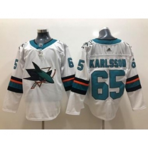 Men's San Jose Sharks #65 Erik Karlsson White Stitched Hockey Jersey