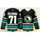 Men's San Jose Sharks #71 Macklin Celebrini Black 2024-25 Alternate Stitched Hockey Jersey