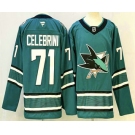 Men's San Jose Sharks #71 Macklin Celebrini Teal Authentic Jersey