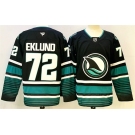 Men's San Jose Sharks #72 William Eklund Black 2024-25 Alternate Stitched Hockey Jersey