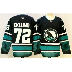 Men's San Jose Sharks #72 William Eklund Black 2024-25 Alternate Stitched Hockey Jersey