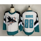 Men's San Jose Sharks #88 Brent Burns Authentic White 2021 New Hockey Jersey