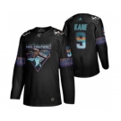 Men's San Jose Sharks #9 Evander Kane 2020 Los Tiburones Limited Hockey Jersey Black