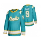 Men's San Jose Sharks #9 Evander Kane 2020 Throwback Authentic Player Hockey Jersey Teal