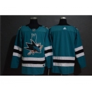 Men's Sharks Blank Teal Stitched Hockey Hockey Jersey