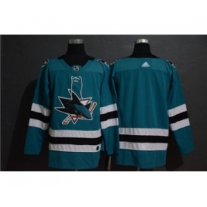 Men's Sharks Blank Teal Stitched Hockey Hockey Jersey