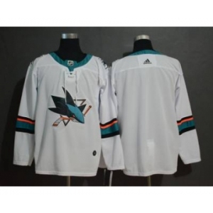 Men's Sharks Blank White Stitched Hockey Hockey Jersey