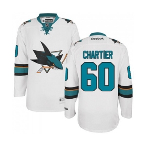 Reebok San Jose Sharks #60 Rourke Chartier Authentic White Away NHL Jersey
