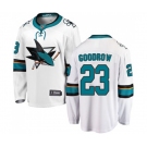 San Jose Sharks #23 Barclay Goodrow Fanatics Branded White Away Breakaway NHL Jersey