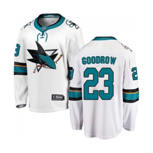San Jose Sharks #23 Barclay Goodrow Fanatics Branded White Away Breakaway NHL Jersey