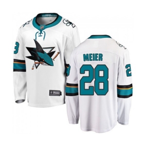 San Jose Sharks #28 Timo Meier Fanatics Branded White Away Breakaway NHL Jersey