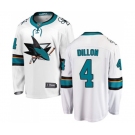 San Jose Sharks #4 Brenden Dillon Fanatics Branded White Away Breakaway NHL Jersey