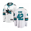 San Jose Sharks #42 Joel Ward Fanatics Branded White Away Breakaway NHL Jersey