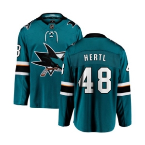 San Jose Sharks #48 Tomas Hertl Fanatics Branded Teal Green Home Breakaway NHL Jersey