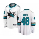 San Jose Sharks #48 Tomas Hertl Fanatics Branded White Away Breakaway NHL Jersey