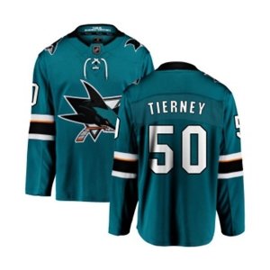 San Jose Sharks #50 Chris Tierney Fanatics Branded Teal Green Home Breakaway NHL Jersey