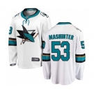 San Jose Sharks #53 Brandon Mashinter Fanatics Branded White Away Breakaway NHL Jersey