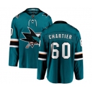 San Jose Sharks #60 Rourke Chartier Fanatics Branded Teal Green Home Breakaway NHL Jersey