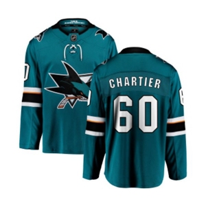 San Jose Sharks #60 Rourke Chartier Fanatics Branded Teal Green Home Breakaway NHL Jersey